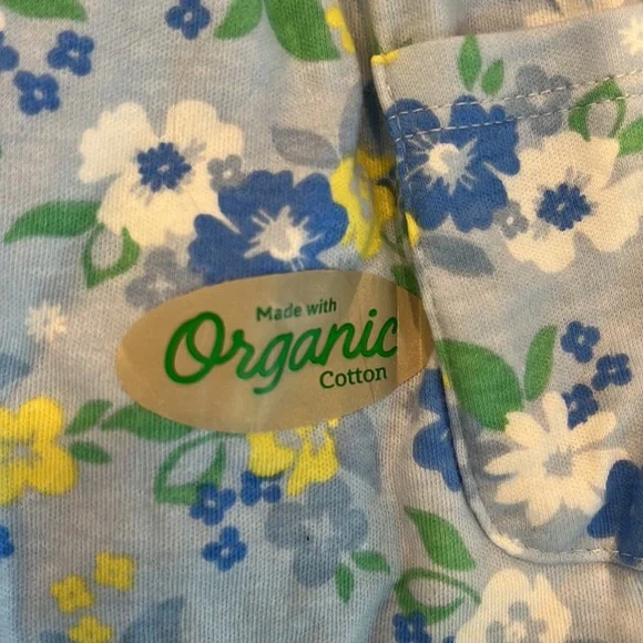 NWT Gerber 3 piece organic cotton matched set blue and yellow floral 3-6 month - Picture 4 of 9